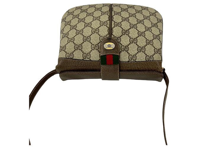 Gucci Beige GG Supreme Web Crossbody - vista 3
