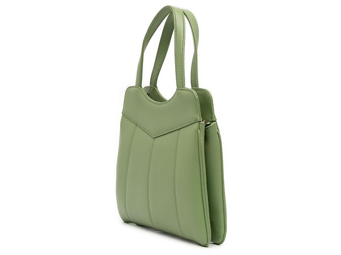 Gucci Piccola Tote GG in Pelle Verde Verde chiaro - vista 2