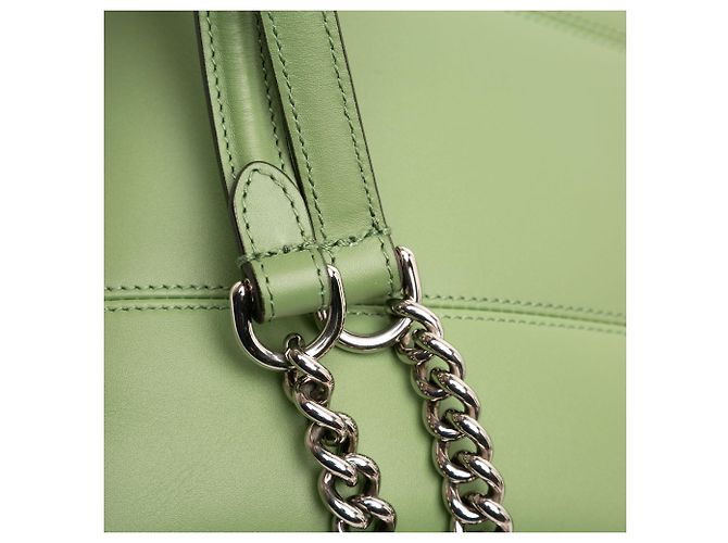 Gucci Piccola Tote GG in Pelle Verde Verde chiaro - vista 9