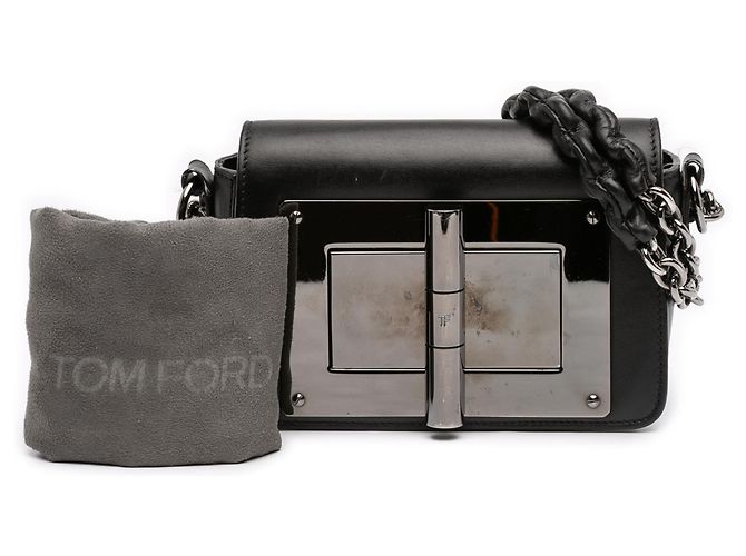 Mini borsa a tracolla in pelle nera Natalia di Tom Ford Nero - vista 10