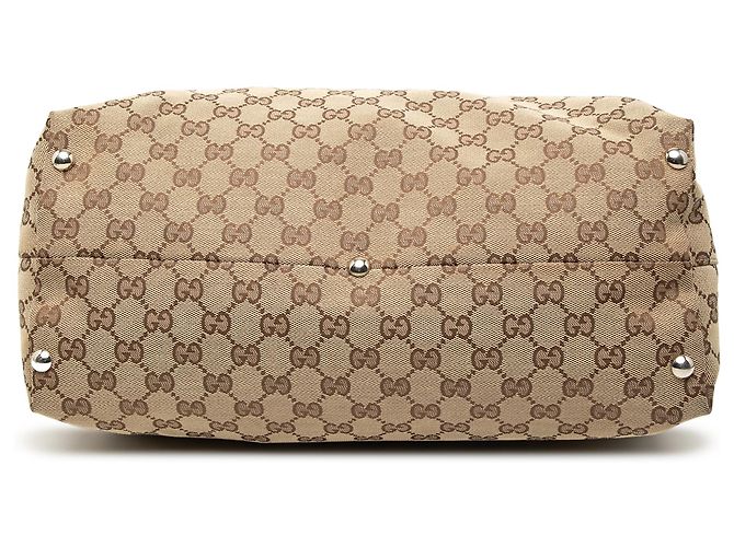 Gucci Braune GG Canvas Icon Bit Tote Beige - Ansicht 3