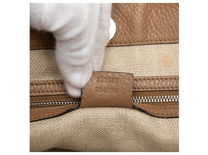 Gucci Braune GG Canvas Icon Bit Tote Beige - Ansicht 6