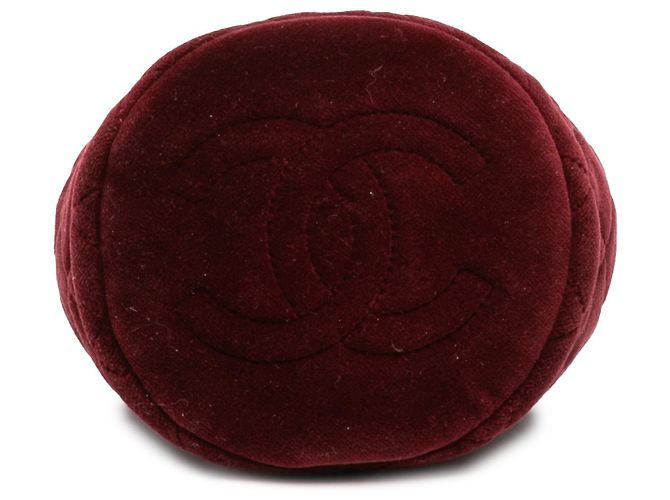 Chanel Rote Mini-Velours-Kristall-Perlen-Bucket-Bag Bordeaux - Ansicht 3