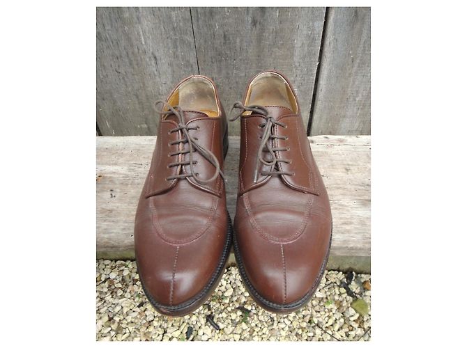Autre Marque Derby Clerget in pelle marrone - vista 3