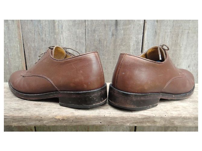 Autre Marque Derby Clerget in pelle marrone - vista 5
