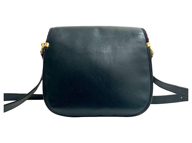 Pochette in pelle con logo GG vintage di Gucci Rosso Blu navy - vista 3