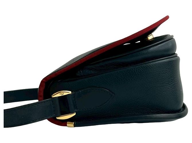 Pochette in pelle con logo GG vintage di Gucci Rosso Blu navy - vista 5