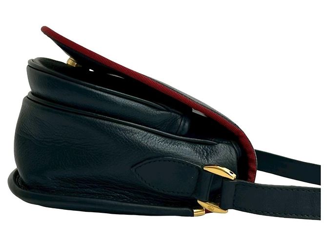 Pochette in pelle con logo GG vintage di Gucci Rosso Blu navy - vista 6
