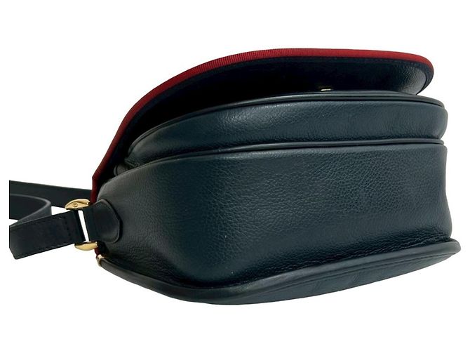 Pochette in pelle con logo GG vintage di Gucci Rosso Blu navy - vista 7