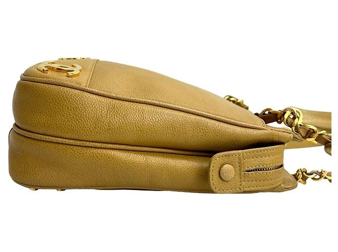 Chanel Beiger Triple Coco Caviar Leder Kettentasche - Ansicht 6