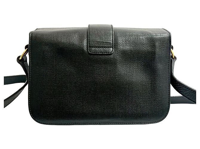 Pochette in pelle nera Yves Saint Laurent con tracolla Nero - vista 3