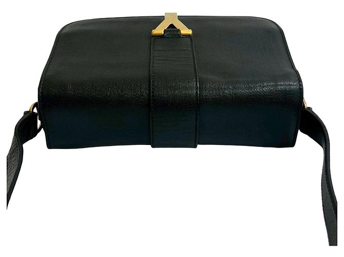 Pochette in pelle nera Yves Saint Laurent con tracolla Nero - vista 4