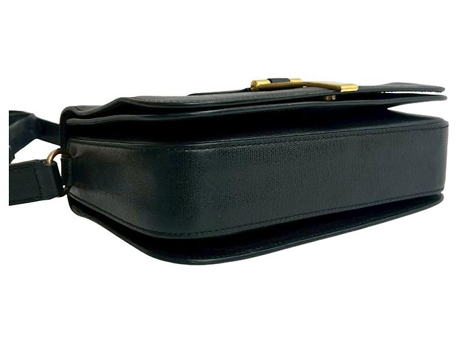 Pochette in pelle nera Yves Saint Laurent con tracolla Nero - vista 7