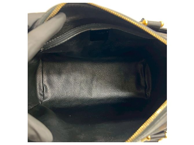 Céline Borsa in pelle con logo Triomphe Macadam di CELINE / Borsa Boston Marrone Nero - vista 9