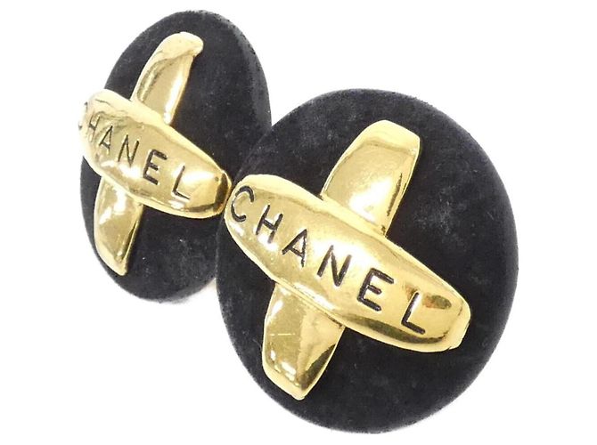Orecchini a clip Chanel neri e dorati Nero D'oro - vista 2