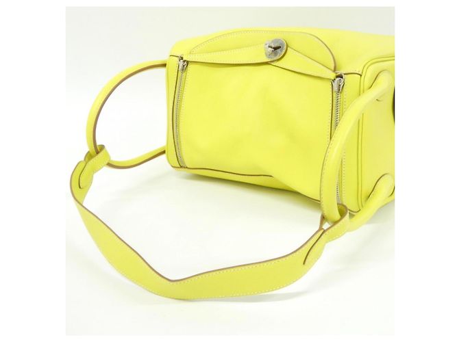 Borsa a Spalla Hermès Lindy D'oro Giallo - vista 8