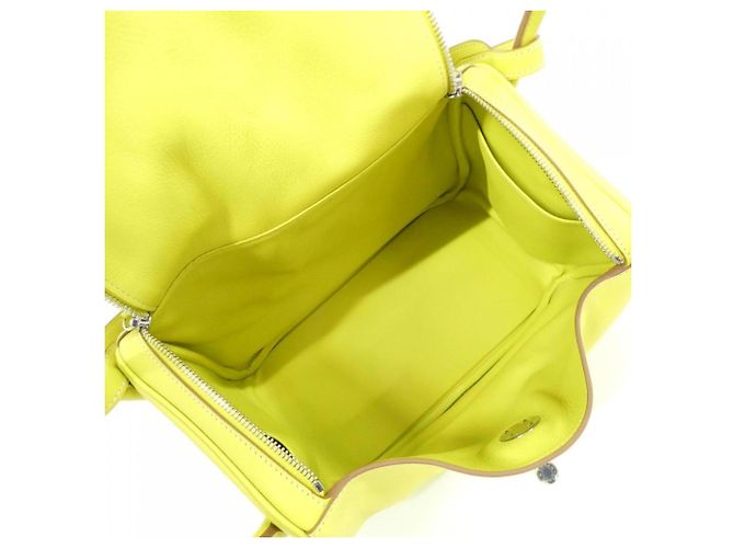Borsa a Spalla Hermès Lindy D'oro Giallo - vista 9