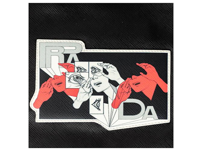 Pochette in patch comic Saffiano di Prada - Anni '20 Nero - vista 3