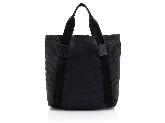 Gucci GG Canvas Web Original Tote Nero - vista 3