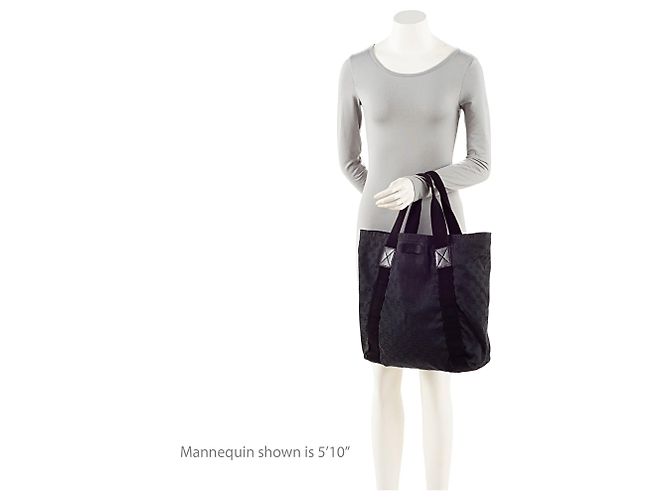 Gucci GG Canvas Web Original Tote Nero - vista 5