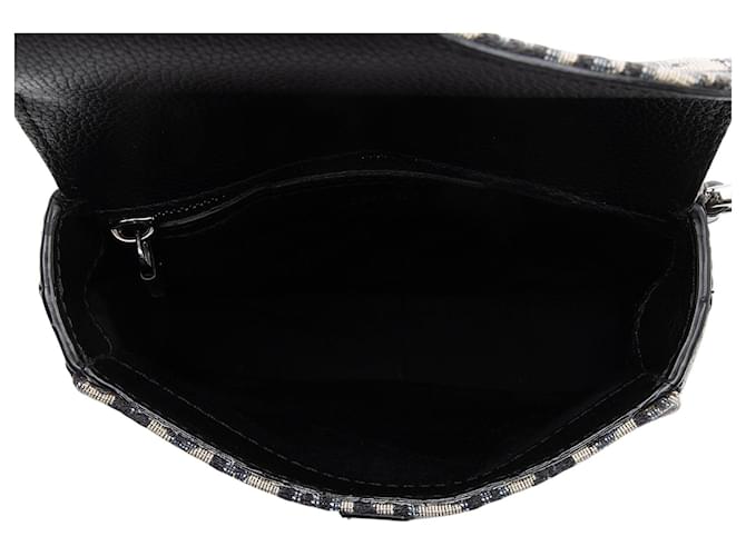 Borsa Messenger Dior Oblique Saddle Blu - vista 7