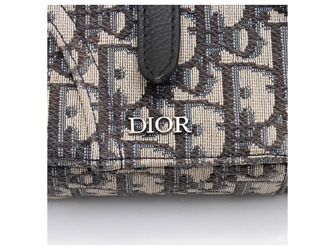 Borsa Messenger Dior Oblique Saddle Blu - vista 9