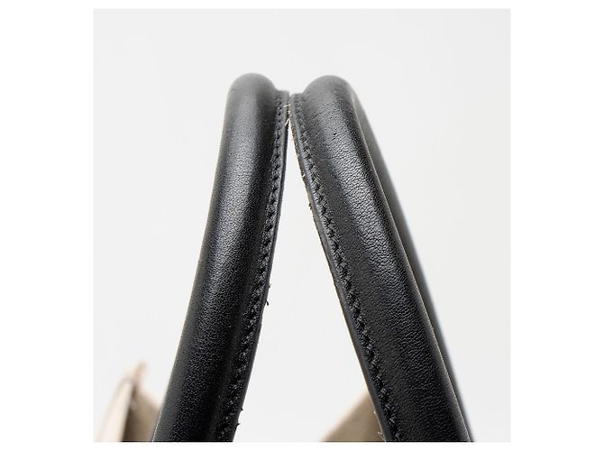 Saint Laurent Rive Gauche Große Tasche aus Canvas und Kalbsleder Braun Beige - Ansicht 10