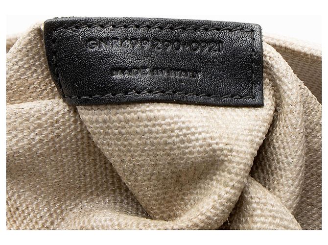 Saint Laurent Rive Gauche Große Tasche aus Canvas und Kalbsleder Braun Beige - Ansicht 6