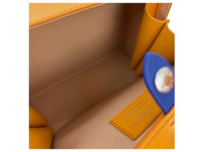 Clutch Shopper Louis Vuitton in pelle arancione, borsa a tracolla. - vista 7