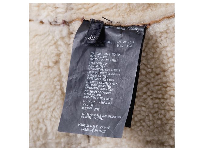 Abrigo largo de shearling para mujeres de Prada con capucha - '00s Castaño Beige - vista 6
