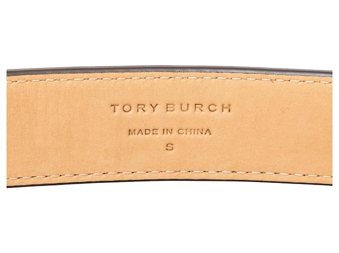 Leder-Gürtel mit eingeprägtem Tory Burch-Logo - '10s Orange - Ansicht 10