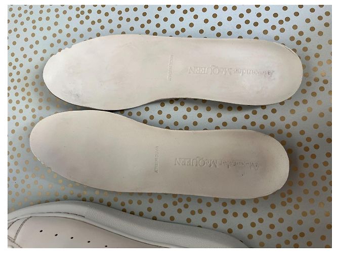 Sneakers Alexander McQueen Oversized in pelle bianca Bianco - vista 12
