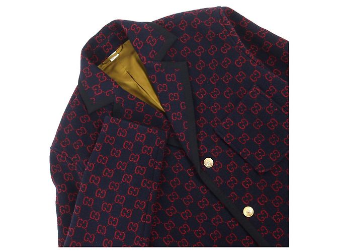Abrigo de lana jacquard GG de Gucci Azul - vista 2