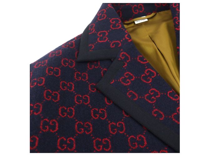 Abrigo de lana jacquard GG de Gucci Azul - vista 6