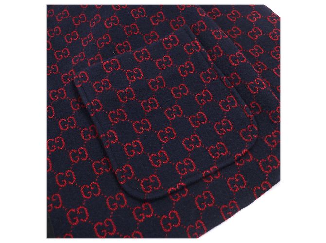 Abrigo de lana jacquard GG de Gucci Azul - vista 7