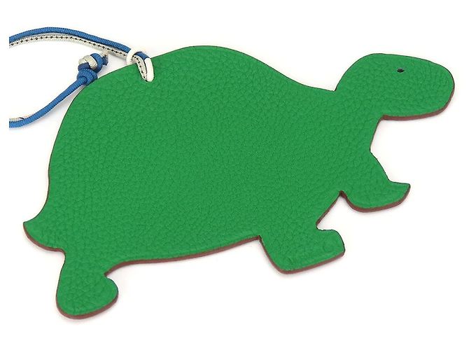 Charm per borsa Hermès Petite Ash Turtle GM in pelle Epsom Taurillon Clemence Blu Verde Porpora - vista 2