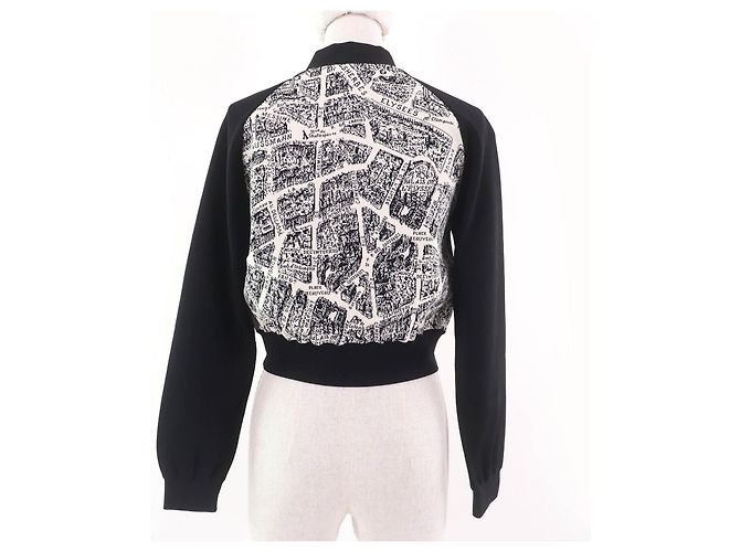 Christian Dior Plan de Paris Baumwoll-Bomberjacke Schwarz - Ansicht 3