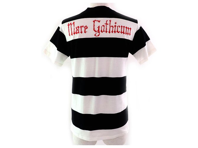 Gucci Mare Gothicum T-Shirt mit Blumenrandmuster Schwarz Weiß Grün Orange - Ansicht 3