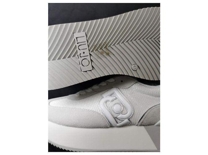 Liu.Jo Leder und Mesh Sneaker Weiß Grau Silber Beige Aus weiß - Ansicht 12
