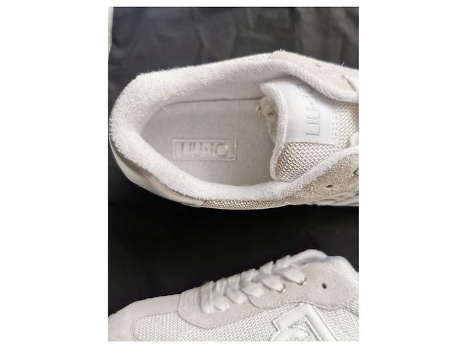 Liu.Jo Leder und Mesh Sneaker Weiß Grau Silber Beige Aus weiß - Ansicht 13