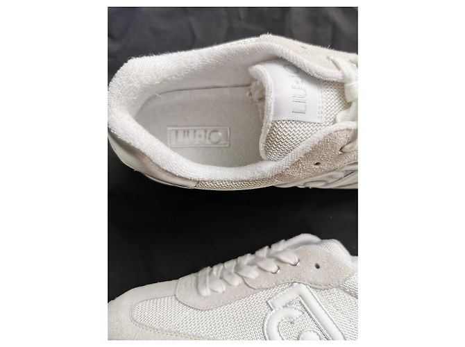 Liu.Jo Leder und Mesh Sneaker Weiß Grau Silber Beige Aus weiß - Ansicht 15