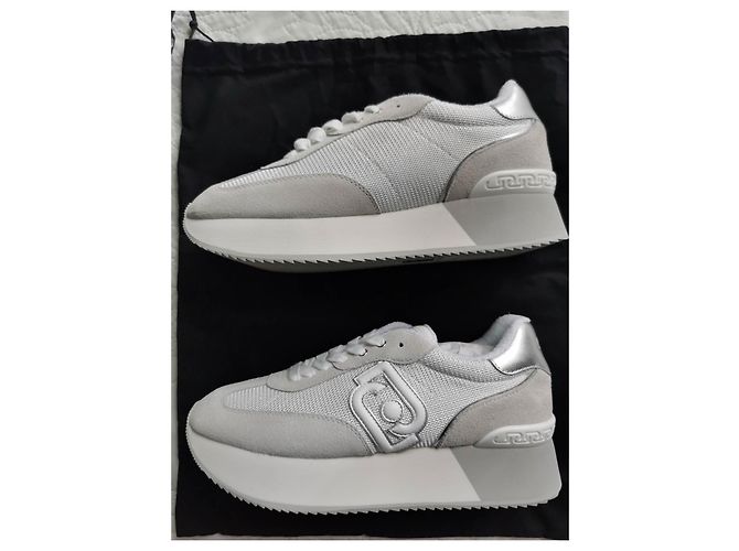 Liu.Jo Leder und Mesh Sneaker Weiß Grau Silber Beige Aus weiß - Ansicht 16