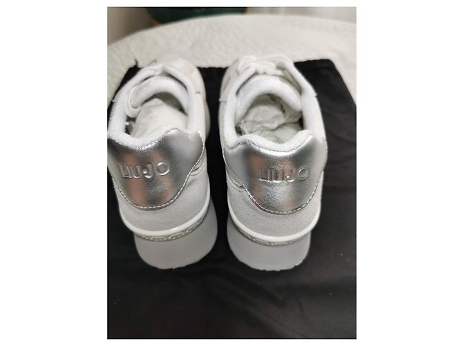 Liu.Jo Leder und Mesh Sneaker Weiß Grau Silber Beige Aus weiß - Ansicht 18