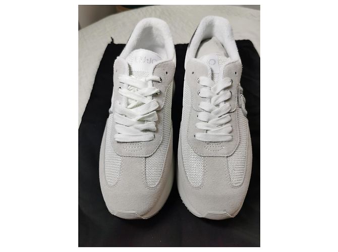 Liu.Jo Leder und Mesh Sneaker Weiß Grau Silber Beige Aus weiß - Ansicht 19