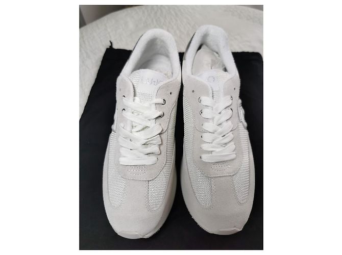 Liu.Jo Leder und Mesh Sneaker Weiß Grau Silber Beige Aus weiß - Ansicht 5