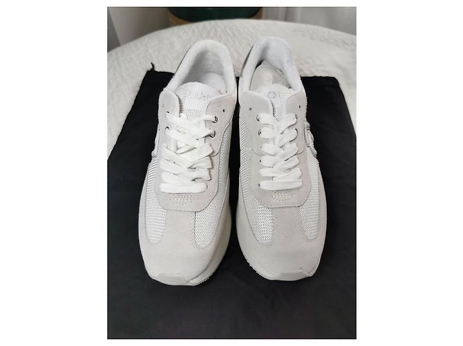 Liu.Jo Leder und Mesh Sneaker Weiß Grau Silber Beige Aus weiß - Ansicht 7