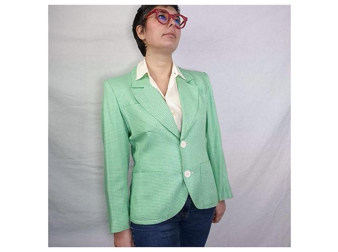 Yves Saint Laurent YSL Variation grüne Karojacke - Ansicht 4