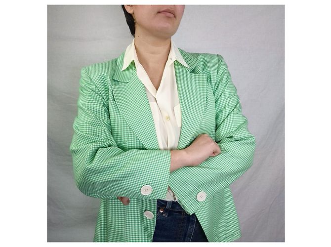 Yves Saint Laurent YSL Variation grüne Karojacke - Ansicht 7