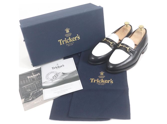 Autre Marque Mocassini in pelle Tricker's Nero Bianco - vista 2