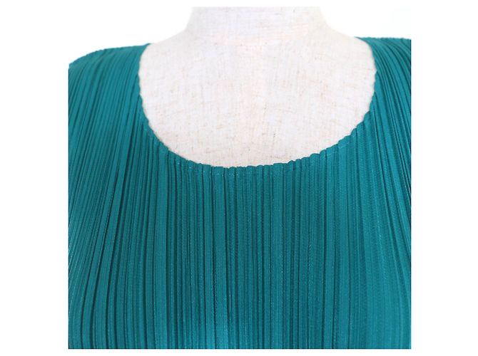 Issey Miyake Polyester-Tunika PLEATS PLEASE PP81-JK124 Grün - Ansicht 4
